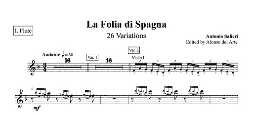La “Folia di Spagna”: Antonio Salieri e le sue 26 Variazioni per orchestra.